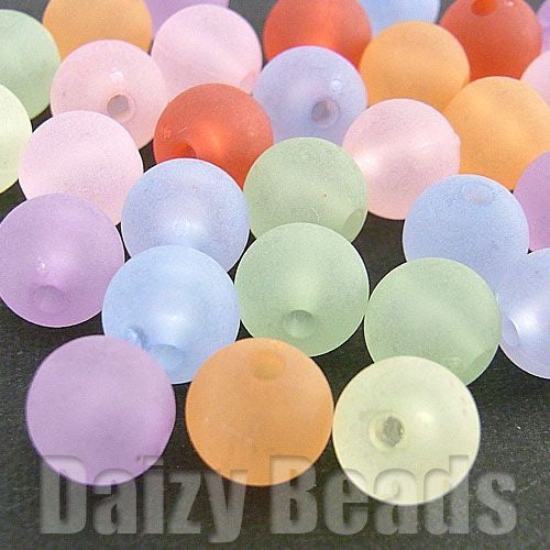 【5パック分おまとめセット】【アクリルビーズ】 丸玉フロスト 約8mm 約8g（約29個） 【アクリル・アクリルビーズ・ビーズ・ビーズパーツ・パーツ・アクリルパーツ・プラスチックビーズ】