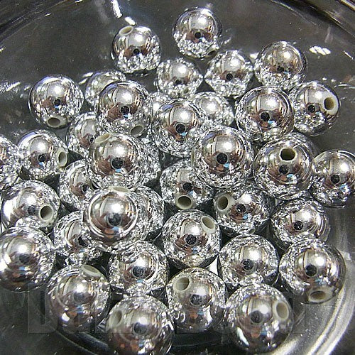 【アクリルビーズ】 丸玉 シルバー 約8mm 約11g（約38個）【アクリル・アクリルビーズ・ビーズ・ビーズパーツ・パーツ・アクリルパーツ・プラスチックビーズ】