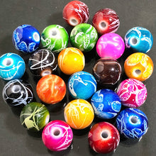 画像をギャラリービューアに読み込む, 【アクリルビーズ】 和風デザイン丸玉 約10mm 約22個 【アクリル・アクリルビーズ・ビーズ・ビーズパーツ・パーツ・アクリルパーツ・プラスチックビーズ】
