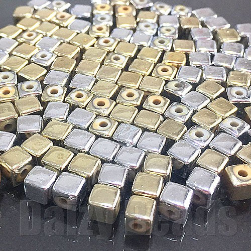 【アクリルビーズ】 キューブミックス 約4mm 約9g