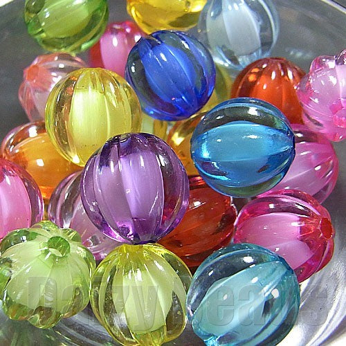 5パック分おまとめセット】【アクリルビーズ】 パンプキン 約12mm 約 