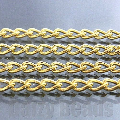 【チェーン パーツ 金具】 【ゴールド】 約2.5x4mm 太さ0.6mm 長さ1m