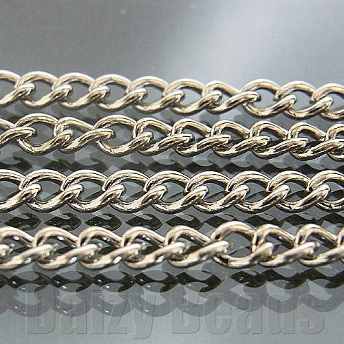 【チェーン パーツ 金具】 【銀古美】 約2.5x4mm 太さ0.6mm 長さ1m