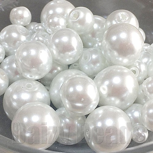 【はんぱガラスビーズ】　パールミックス 約4-12mm （約40g）【はんぱ・ビーズ・はんぱビーズ・ガラス・ミックス】
