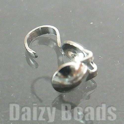 【ボールチップ パーツ 金具】 【銀古美】 約9mm 約34個