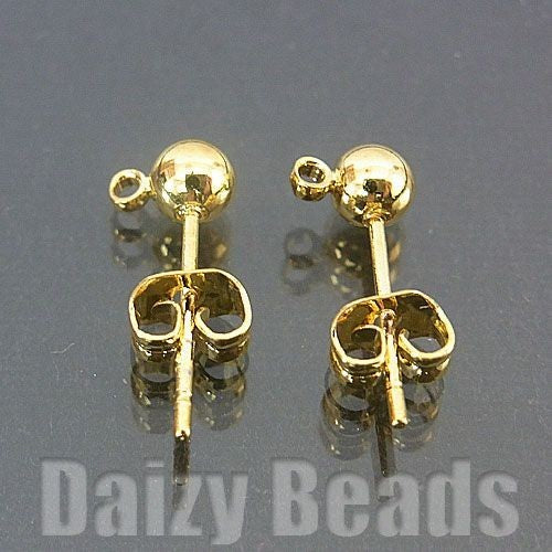 【ピアス パーツ 金具】 【ゴールド】 約16x4mm 太さ約0.8mm 1セット