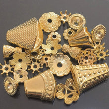 画像をギャラリービューアに読み込む, 【座金ミックス パーツ 金具】 【ゴールド】 約5-12mm 約20g
