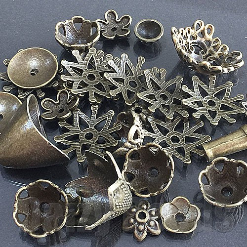 【座金ミックス パーツ 金具】 【金古美】 約7-15mm 約20g
