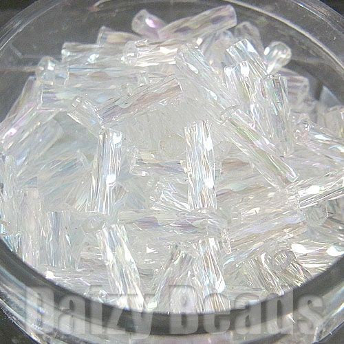 【ツイスト竹ビーズ・レインボークリスタル】　高品質日本製ツイスト竹ビーズ 約6mm（約700ヶ(約20g)）【竹ビーズ・竹・ツイスト・ビーズ・マツノ・マツノビーズ・高品質・日本製・ガラスビーズ】