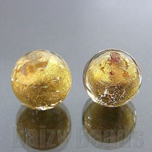 画像をギャラリービューアに読み込む, 【ベネチアンビーズ】 24ktゴールドフォイル 丸玉 約10mm クリアー 1ヶ 【ベネチアン ヴェネチアン ヴェネチアンビーズ】
